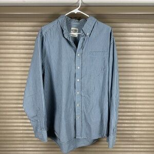 Old Navy Blue Casual Button Down Shirt with Classic Stripes